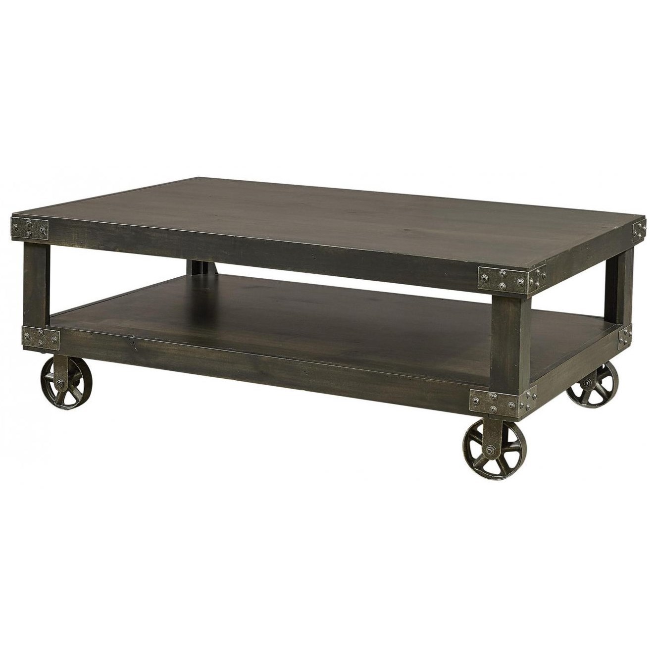 Aspenhome Industrial Cocktail Table with Shelf Belfort Furniture